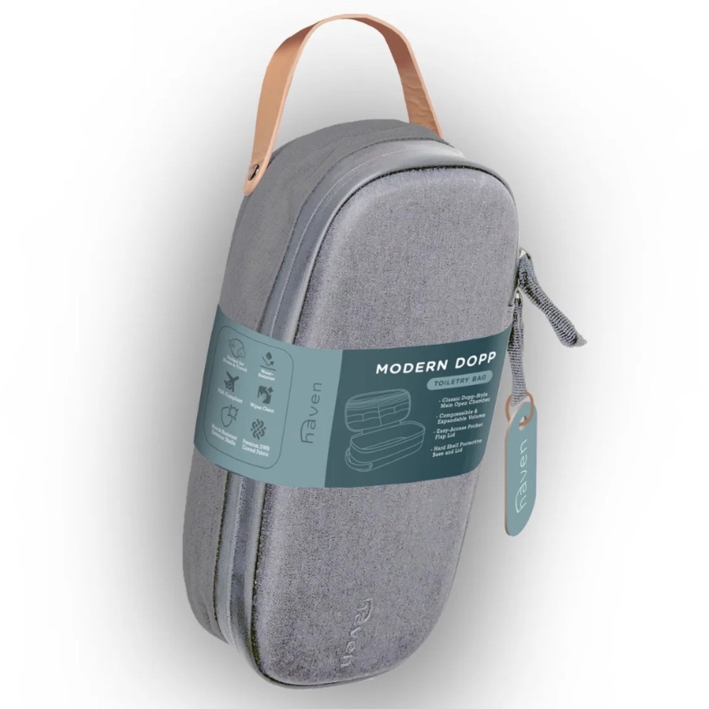 Haven Gray Modern Dopp Toiletry Bag